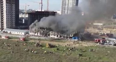 İstanbul Esenyurt'ta inşaat şantiyesinde yangın paniği