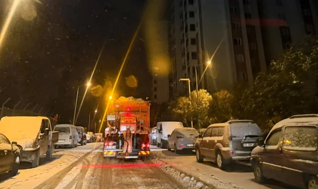 Kar yağışı Bursa Osmangazi'de hayatı aksatmadı