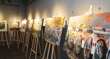 Kayseri Talas'ta sanat ve bisiklet buluşması