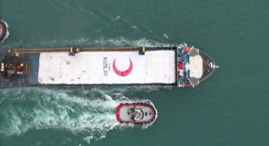 Türk Kızılay 20. yardım gemisini Gazze'ye uğurladı