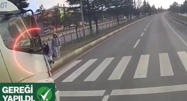 Yaya geçidinde faciqanın eşiğinden dönüldü! Kamyon sürücüsüne gereği yapıldı!