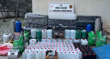 Bursa'da kaçak ve sahte alkol üretim tesisine operasyon