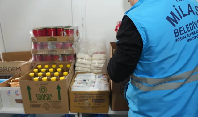 Milas'tan ihtiyaç sahiplerine gıda kolisi desteği