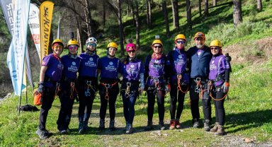 Manisa'da kadın sporcular Gelin Uçtu Kanyonu'nu geçti