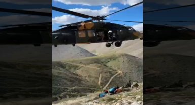 Adıyaman'da dağlık arazide yaralanan vatandaş helikopterle kurtarıldı