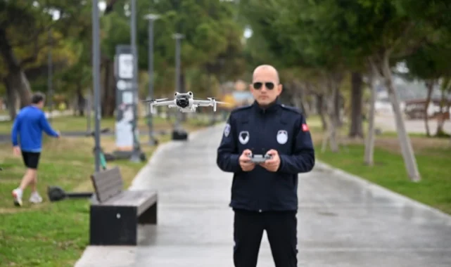 Antalya Büyükşehir zabıtasından dronla denetim