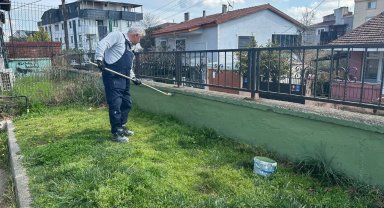 Kocaeli Çayırova'daki parkların duvarlarında bakım çalışması