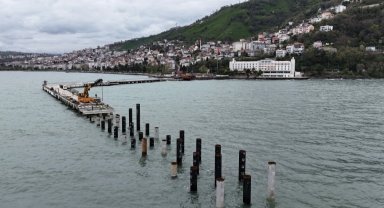 Ordu Atatürk Rıhtımı'nda çalışmalar adım adım ilerliyor