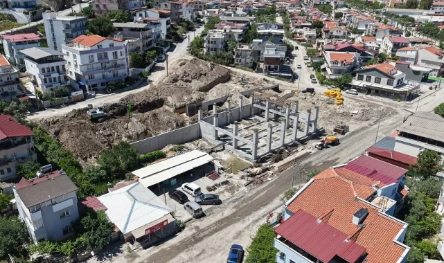 Dikili'nin yeni itfaiye binasında yüzde 30 tamamlandı