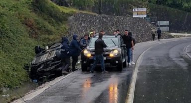 Düzce Akçakoca'da yağış kaza yaptırdı!