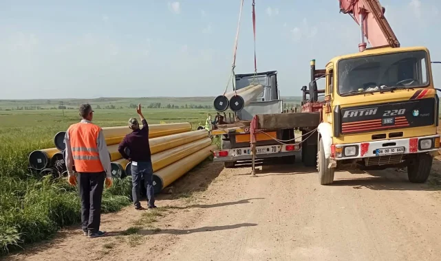 İpsala İbriktepe'de doğal gaz için ilk kazma