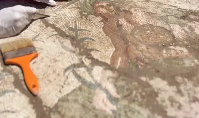 Aspendos'ta tarihi keşif... Eurymedon Nehri mozaiği gün yüzüne çıkarıldı
