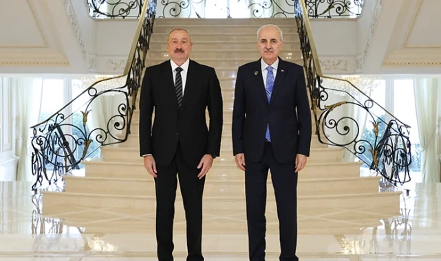 Azerbaycan Cumhurbaşkanı Aliyev, Kurtulmuş'u kabul etti