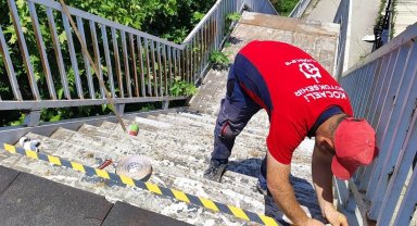 Kocaeli Büyükşehir'den üst geçitlere güvenli bakım