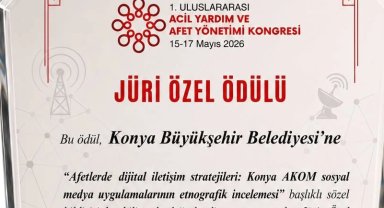 Konya AKOM'a uluslararası kongreden jüri özel ödülü