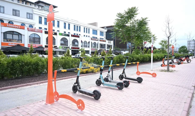Konya'da e-skuter park noktaları yaygınlaşıyor