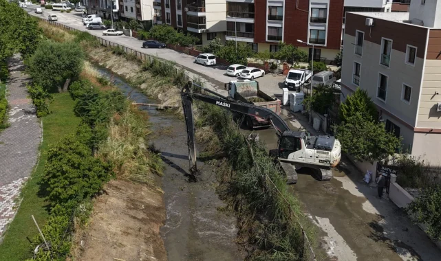 Manisa'da sulama kanalında kapsamlı temizlik