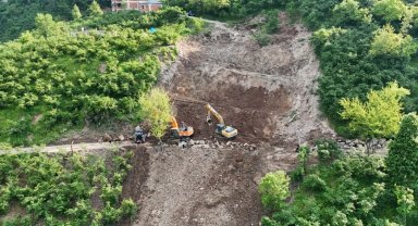 Ordu'da heyelan temizlendi, yol yeniden açıldı