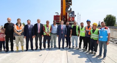 Trabzon'da Başkan Genç, Reşadiye Viyadüğü'nde incelemelerde bulundu
