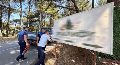 Zabıta affetmedi! Usulsüz tabelalar indirildi