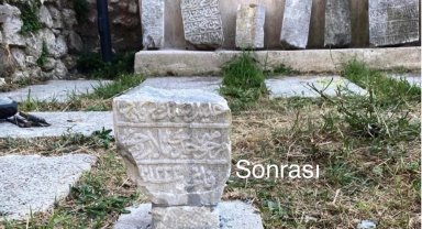 İstanbul'da tarihi mezar taşlarına saldırı sonrası restorasyon