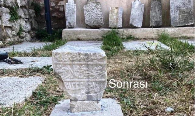 İstanbul'da tarihi mezar taşlarına saldırı sonrası restorasyon
