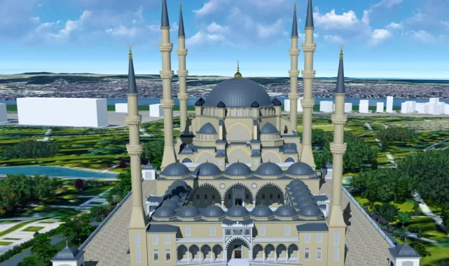Kocaeli'de Gebze Millet Bahçesi Camii yükseliyor