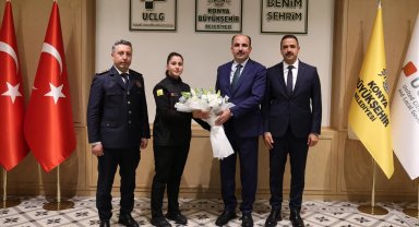Konya İtfaiyesi'nden Başkan Altay'a nezaket