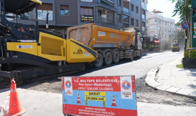 Maltepe'de asfalt çalışması tüm hızıyla sürüyor