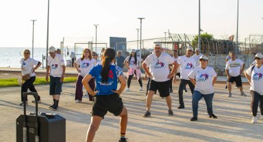 Mersin'de muhtarlarla sabah sporu