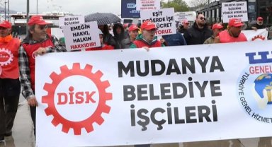 Mudanya Belediyesi şirket işçilerinden ücret tepkisi!