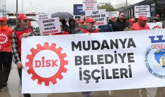 Mudanya Belediyesi şirket işçilerinden ücret tepkisi!