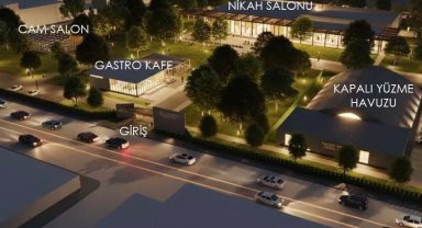 İnegöl Botanik'te nikah ve etkinlik salonlarında çalışmalar tam gaz