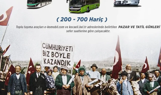 Kocaeli'de 29 Ekim'de toplu ulaşım ücretsiz