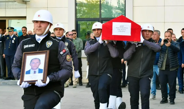 Şehit polis Ahmet Türkoğlu son yolculuğuna uğurlandı