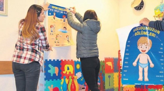 Çocuklar için mini oyun parkı kuruldu