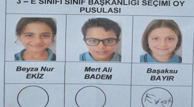 İlkokullu Çocuklardan Demokrasi Örneği