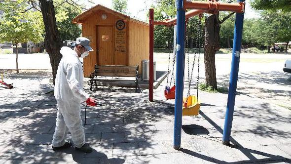 Kırklareli’nde Parklarda Dezenfekte Çalışması