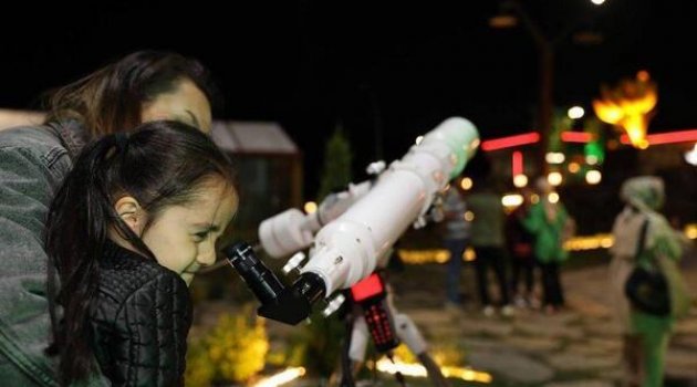 Minik kâşifler dolunayı gözlemledi