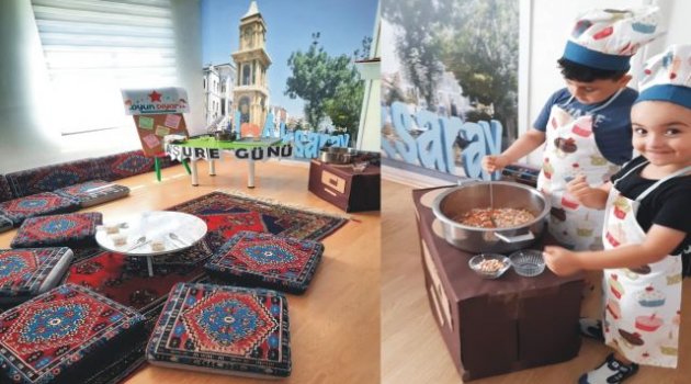 Minik öğrencilerden aşure ikramı