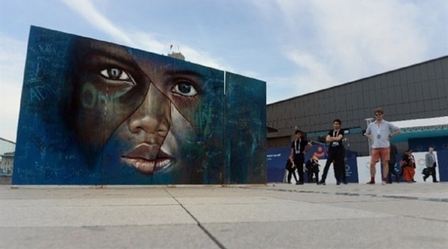 ’Mülteci çocuk’ grafiti oldu