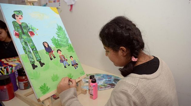 Savaş Mağduru Çocuklar Hayallerini Tuvale Resmetti
